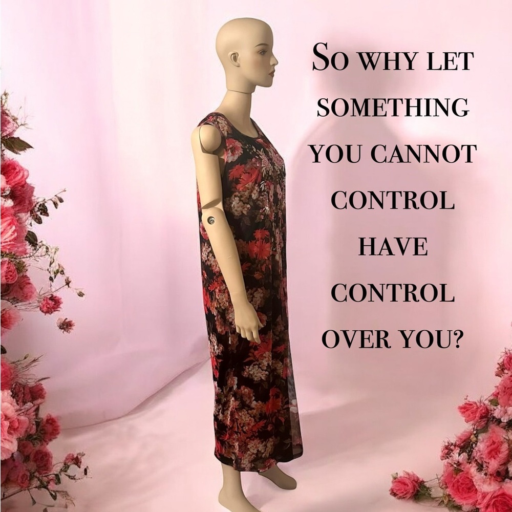 NWT Indigo Moon Floral Print Mesh Overlay Maxi Dress - Picture 2 of 6